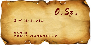 Orf Szilvia névjegykártya